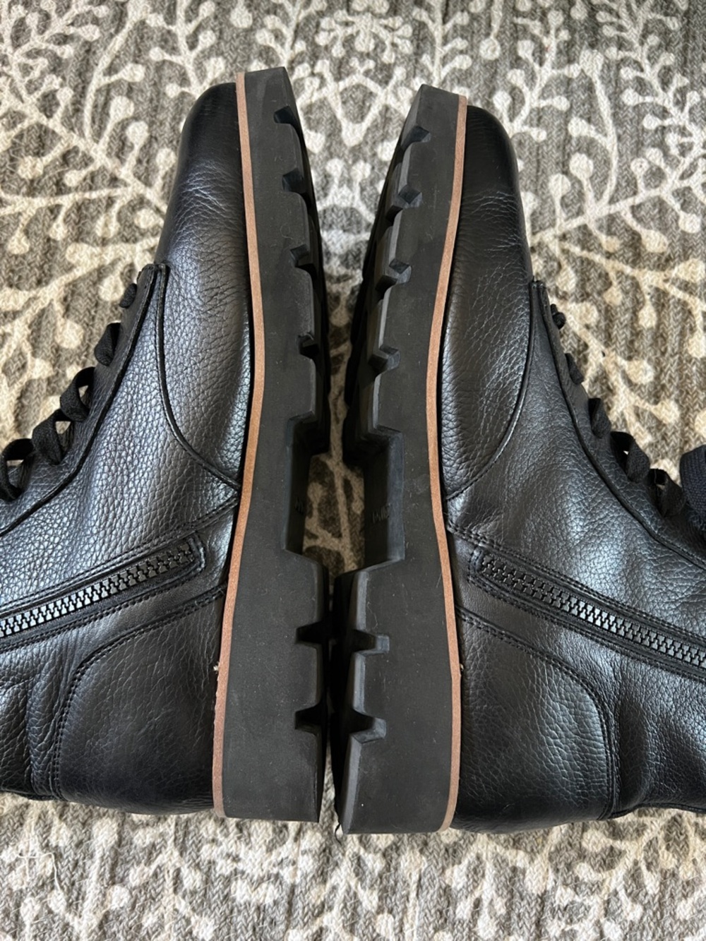 Vionic lani black pebbled leather lace up combat boots - Picture 7 of 12